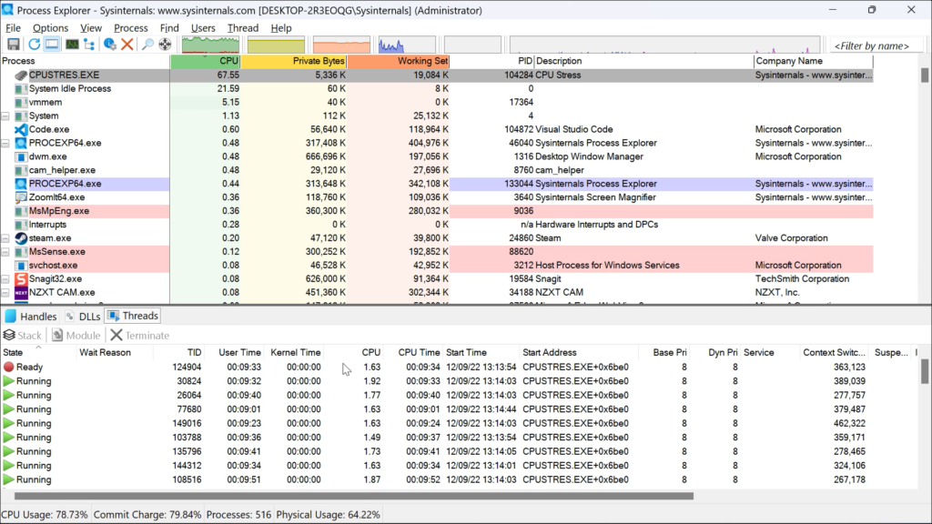 force quit application windows with process explorer